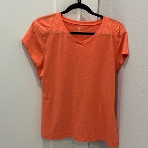 Title Nine Women's Short Sleeve V-Neck Tee in Bright Orange